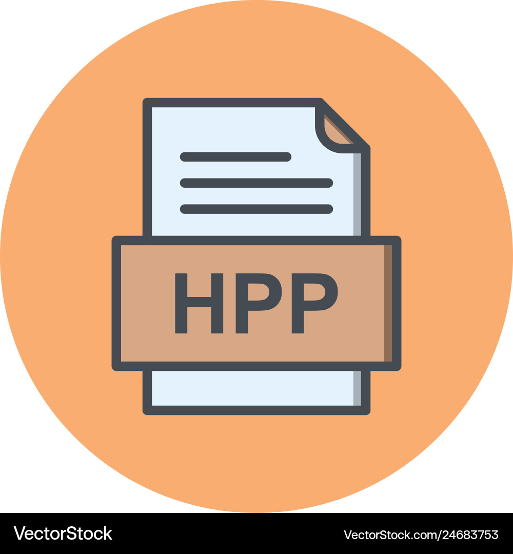 Hpp file document icon vector image