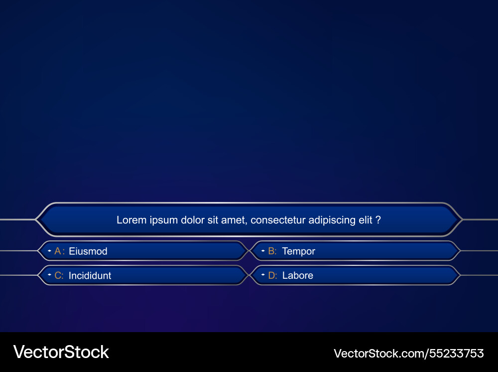 Interactive Quiz Game Interface vector image