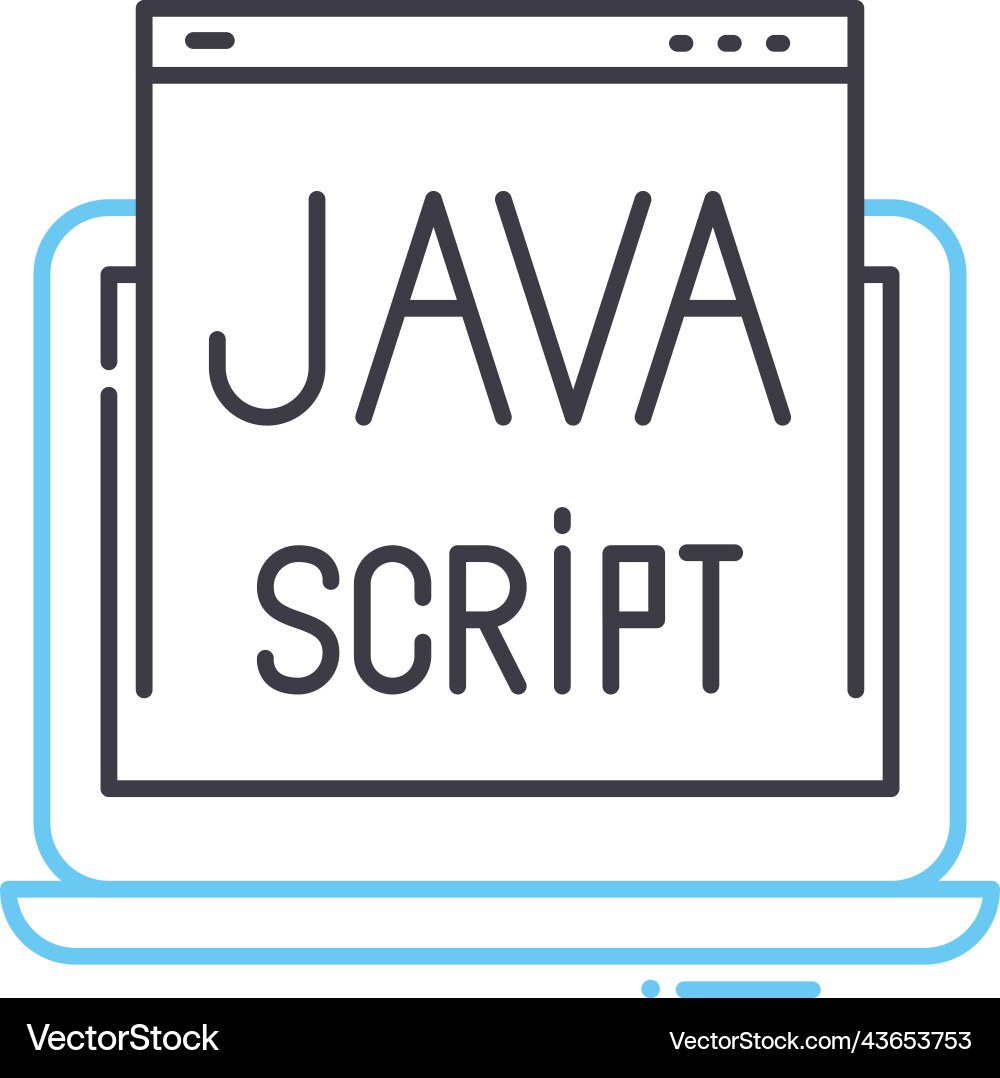 Java script line icon outline symbol Java script line icon outline symbol vector image
