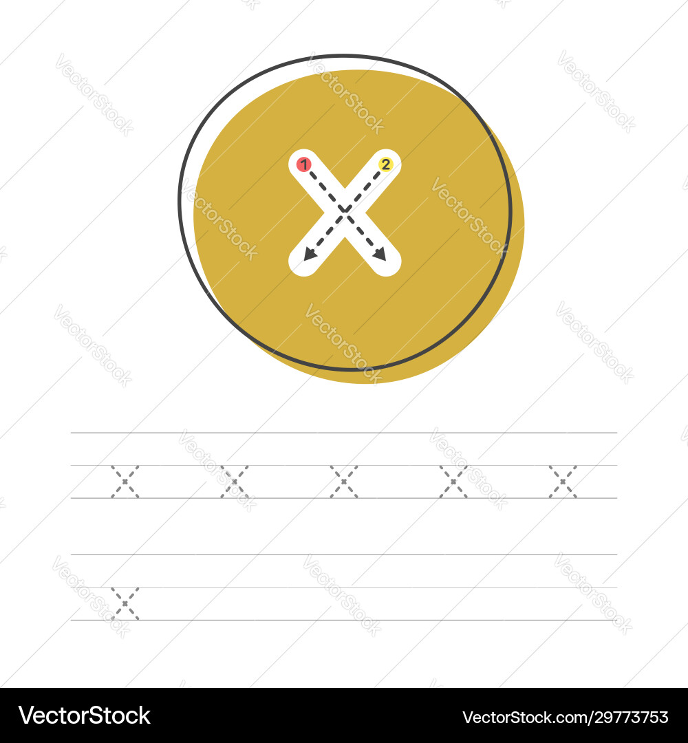 Learning to write x small Learning to write x small vector image