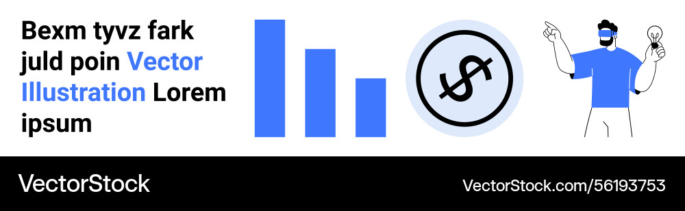 Man presenting light bulb idea with bar graphs Man presenting light bulb idea with bar graphs vector image