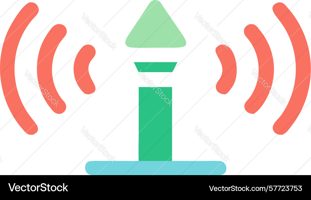 Navigation beacon tower guidance and signal icon Vector Image
