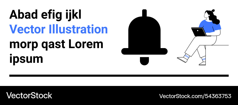 Notification alert concept with person using Vector Image