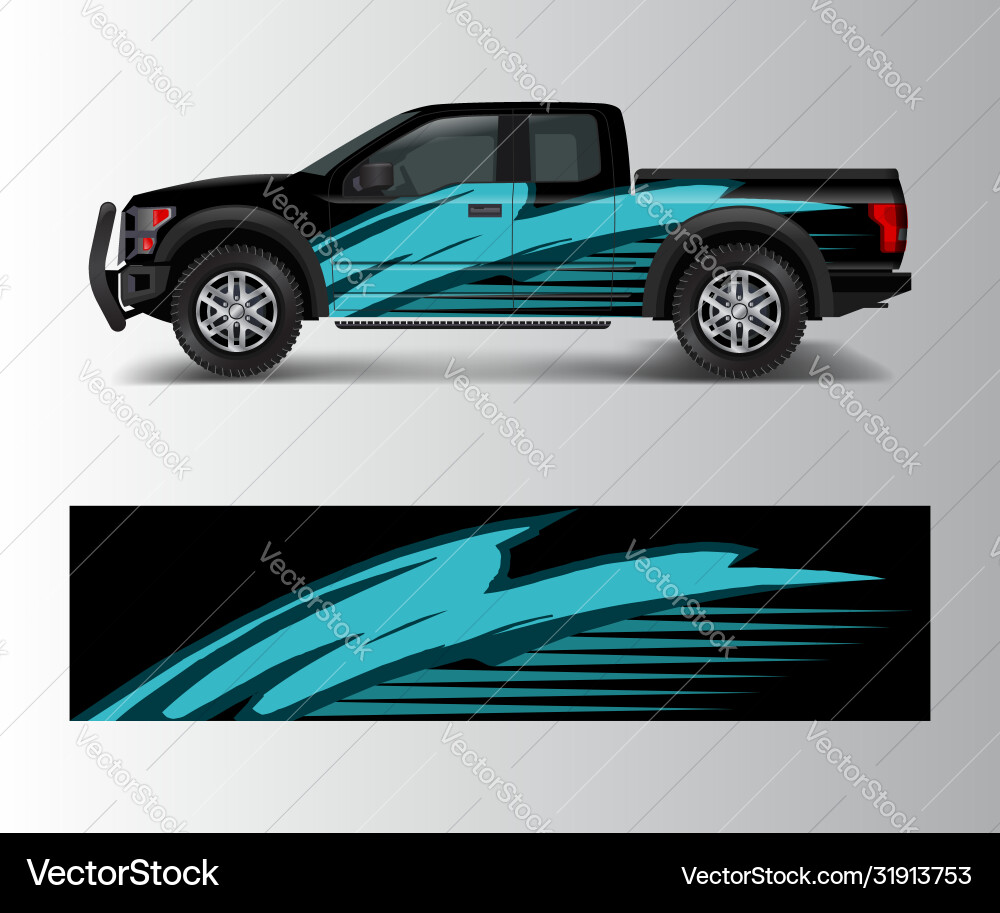 Racing Truck & Vehicle Wrap Graphics Vector Image
