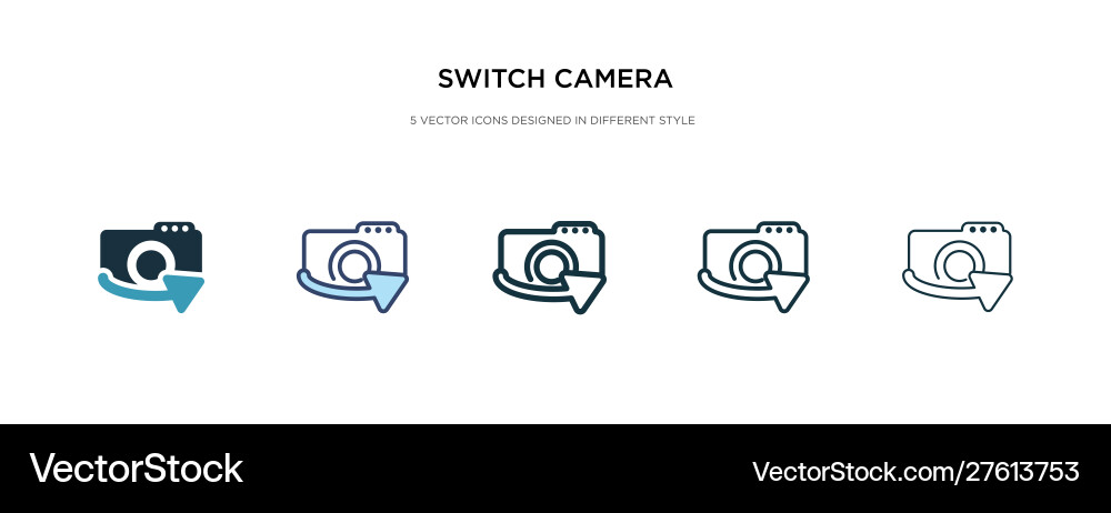 Switch camera icon in different style two Vector Image