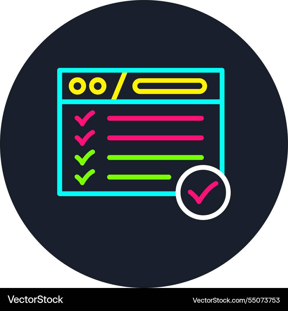 Web browser line multi color icon vector image