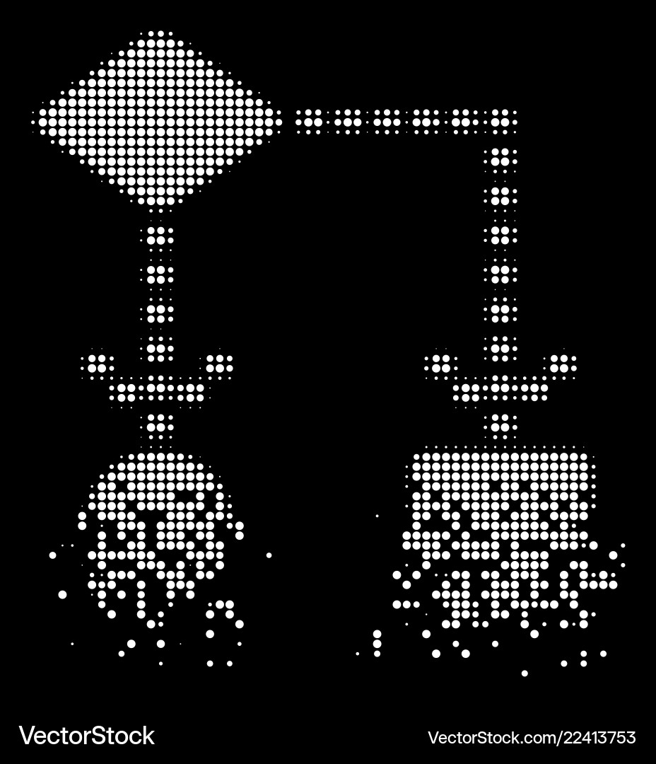 White dissipated dotted halftone algorithm scheme White dissipated dotted halftone algorithm scheme Vector Image