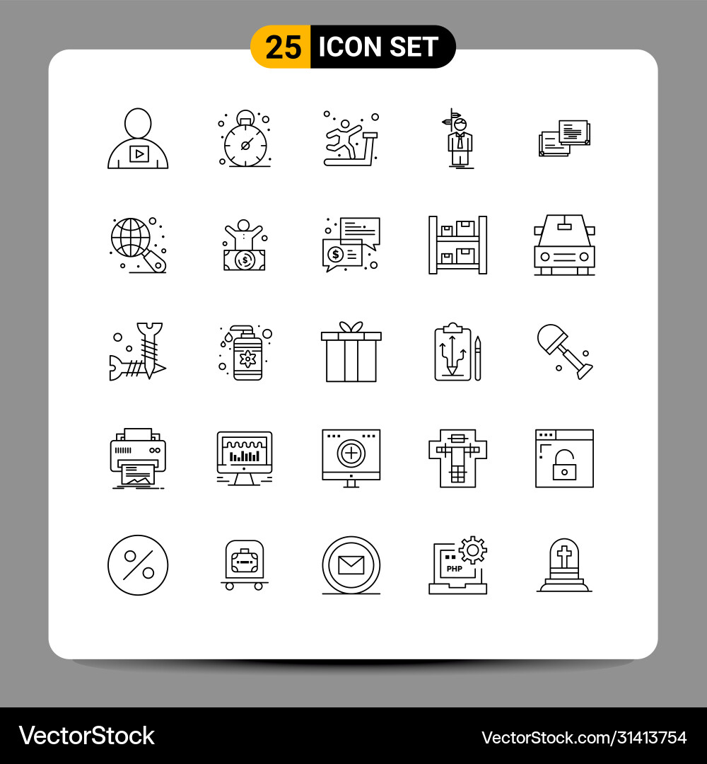 25 universal lines set for web and mobile Vector Image