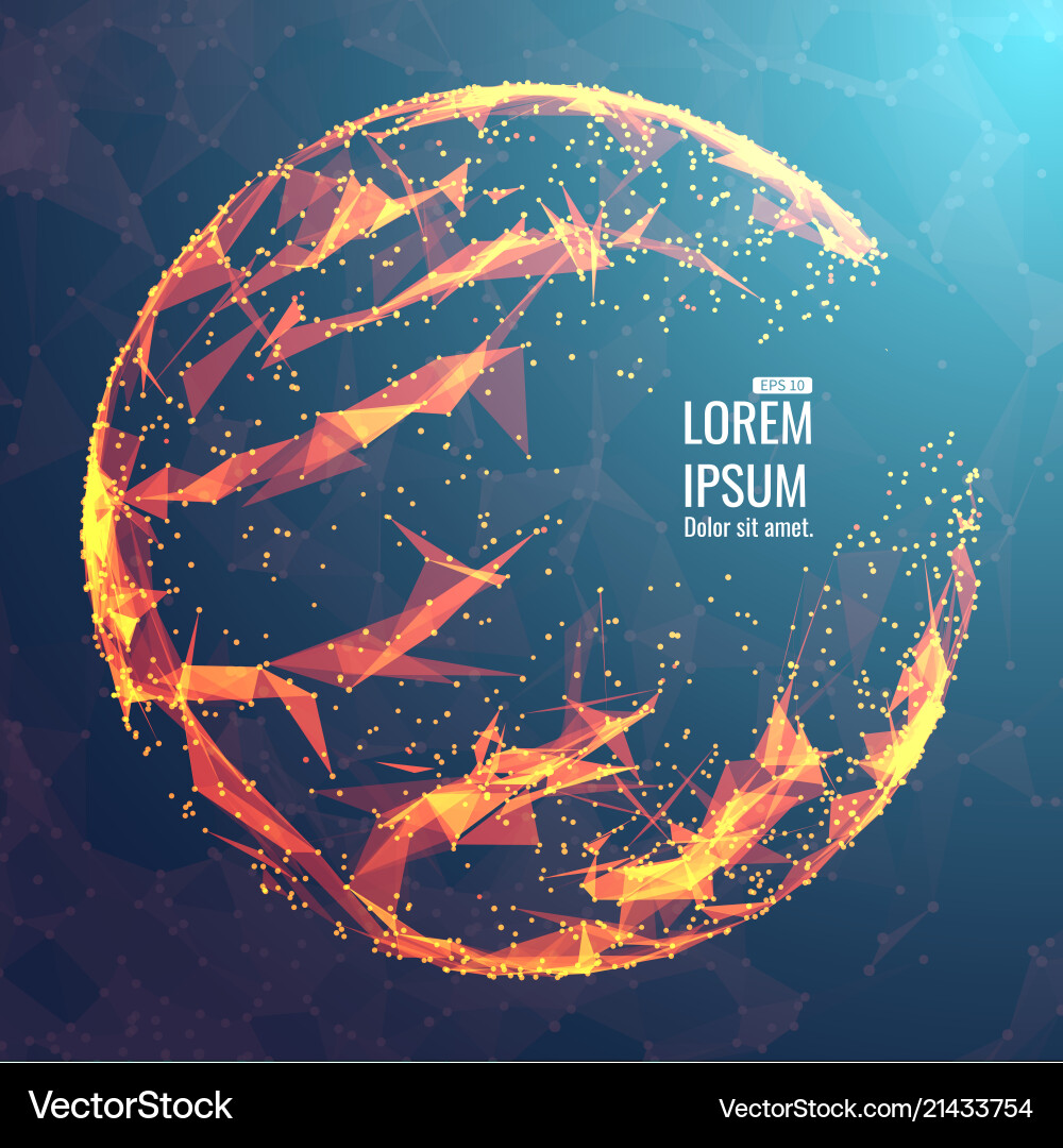 Abstract 3d illuminated distorted mesh sphere Abstract 3d illuminated distorted mesh sphere vector image