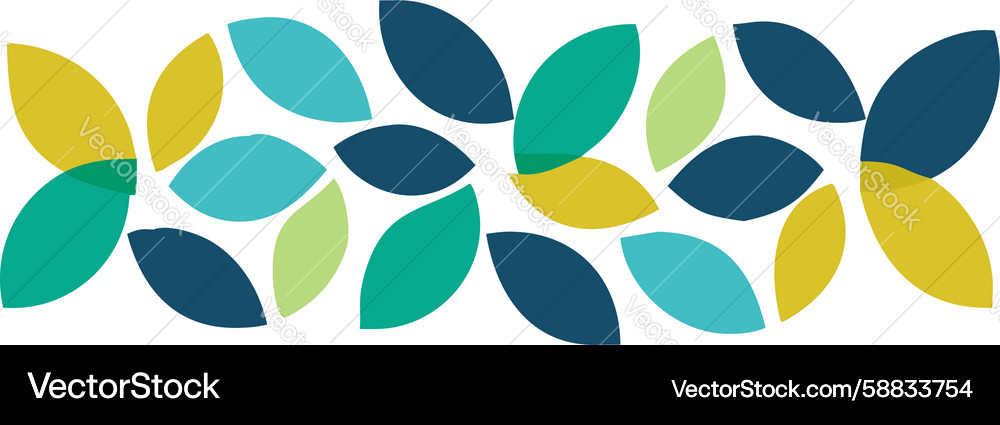 Abstract pattern of colorful interlocking leaves Vector Image