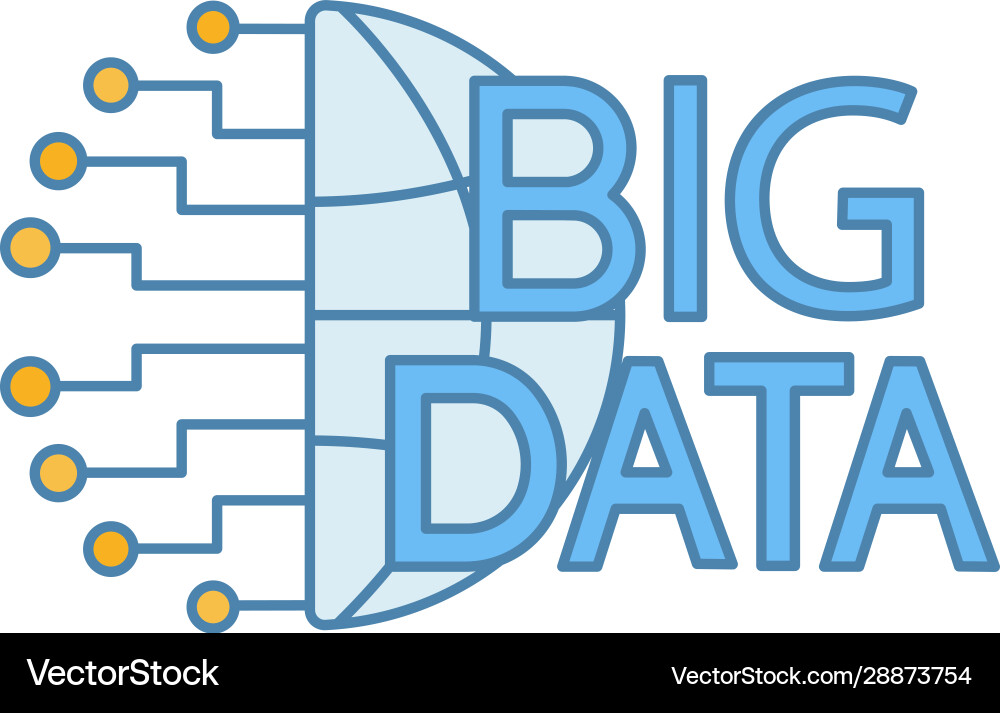 Big data color icon Big data color icon vector image
