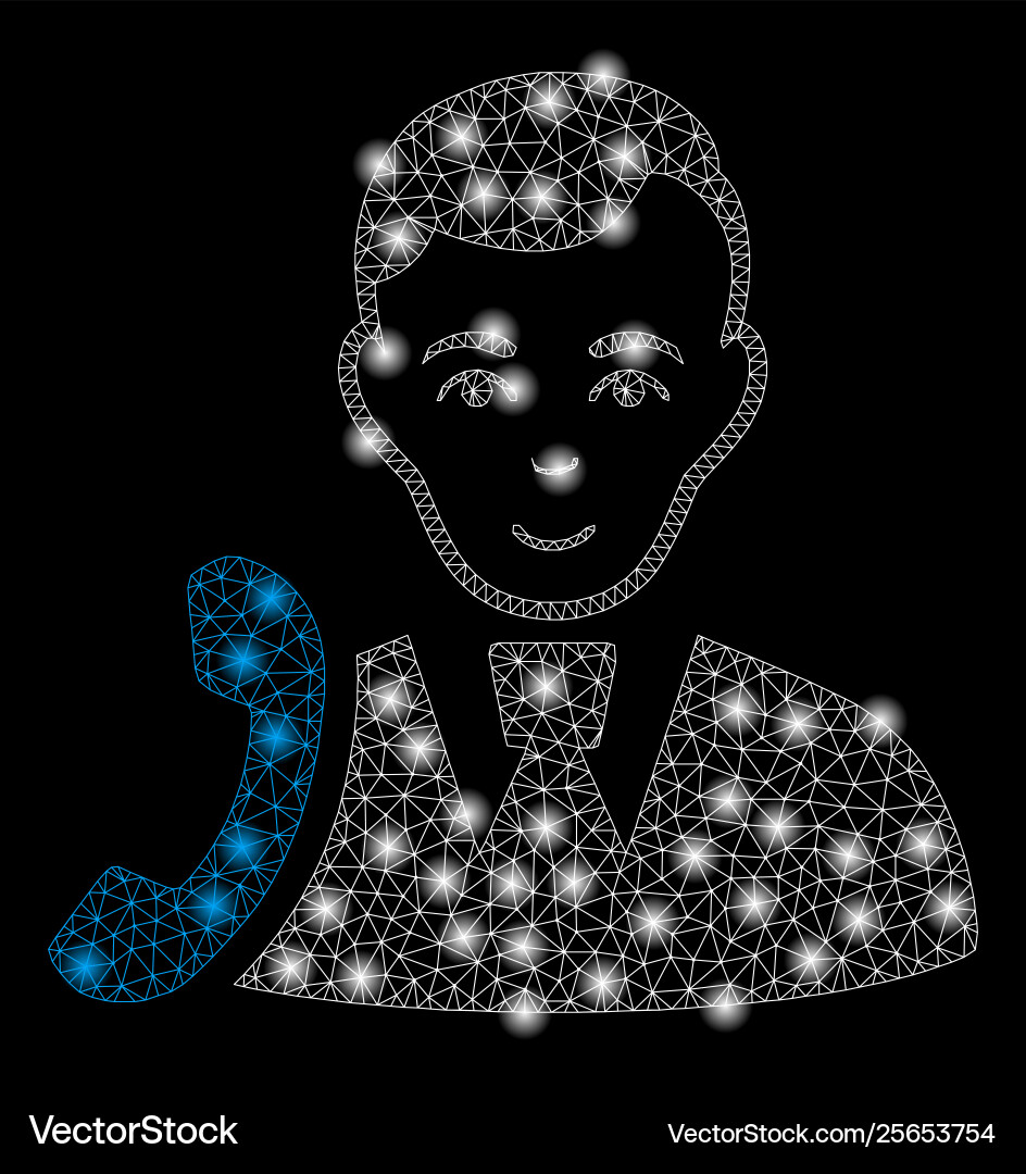 Bright mesh wire frame call manager with light Bright mesh wire frame call manager with light vector image