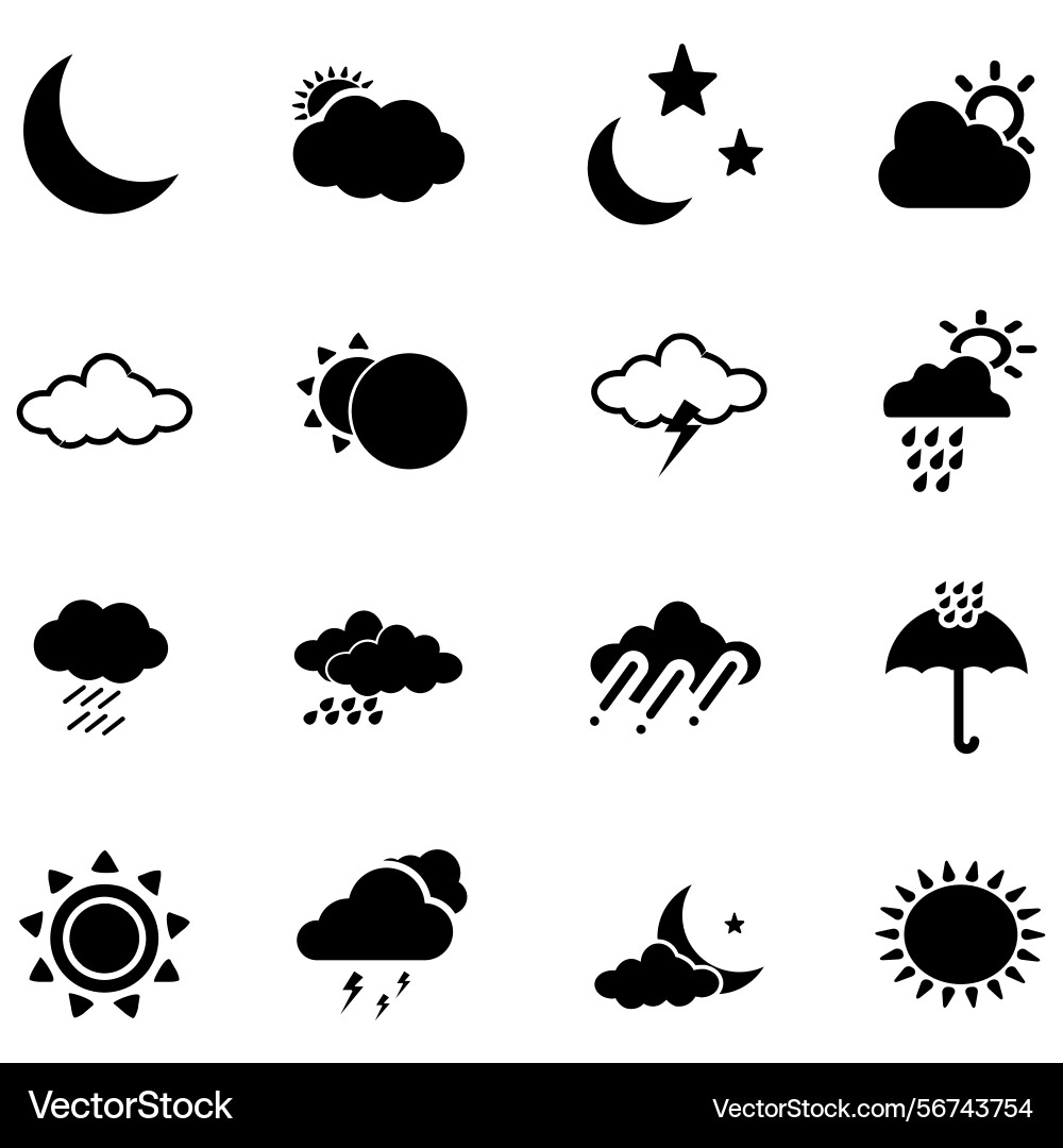 Clouds icons set of in different form Vector Image