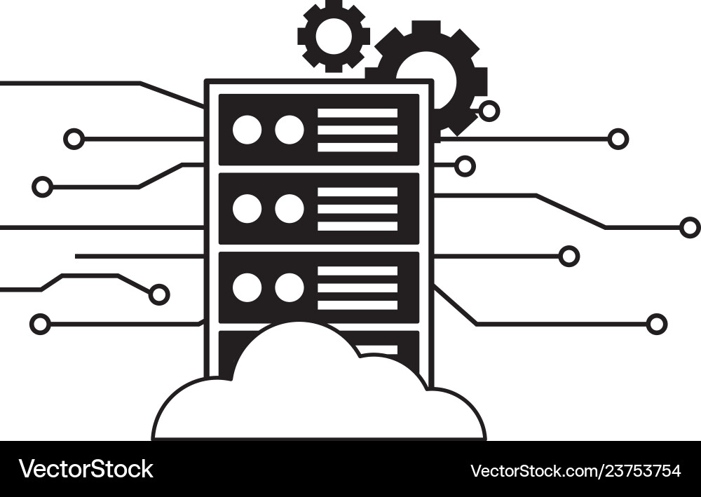 Computer cpu settings circuit digital Vector Image