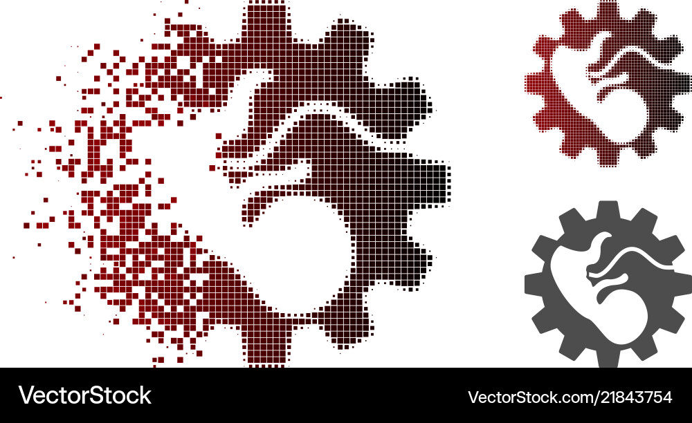 Dissolved pixelated halftone artificial child icon Dissolved pixelated halftone artificial child icon vector image