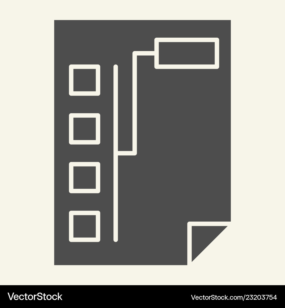 Document with graph solid icon paper chart Document with graph solid icon paper chart vector image