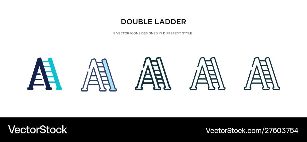 Double ladder icon in different style two Vector Image