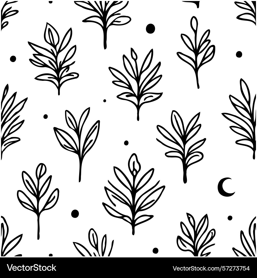 Elegant botanical pattern with leaves branches Vector Image