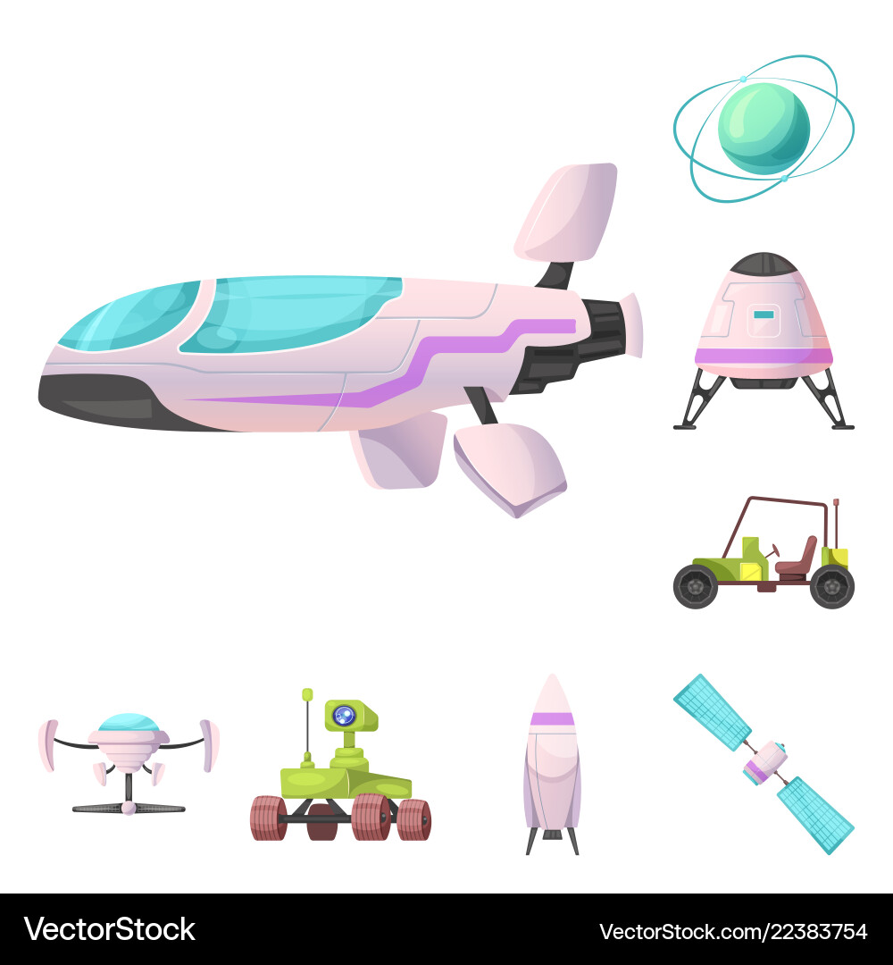 Isolated object of mars and space logo collection Vector Image