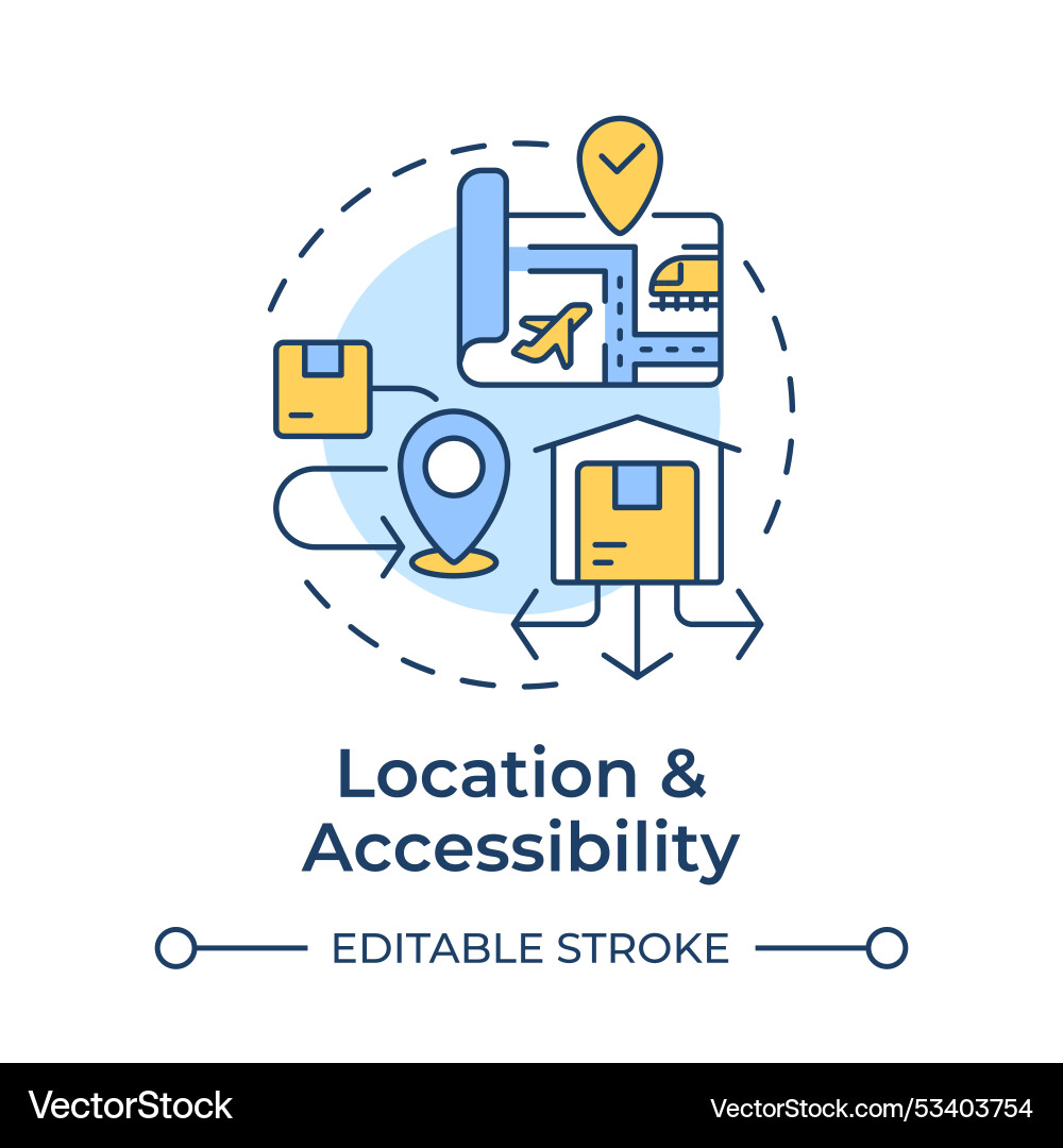 Location and accessibility multi color concept Location and accessibility multi color concept vector image