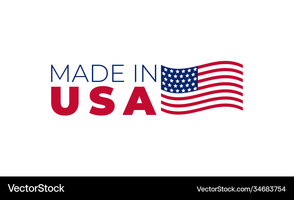 Made in USA Label - American Flag Template vector image
