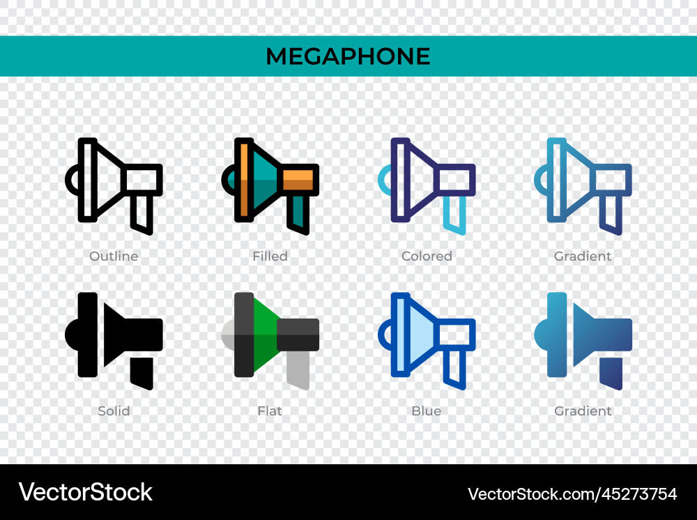 Megaphone icon in different style icons Vector Image