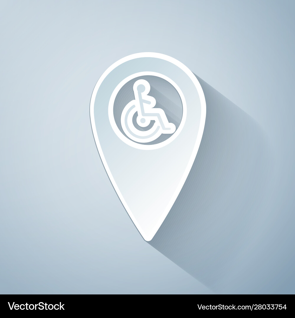 Paper cut disabled handicap in map pointer icon Paper cut disabled handicap in map pointer icon Vector Image