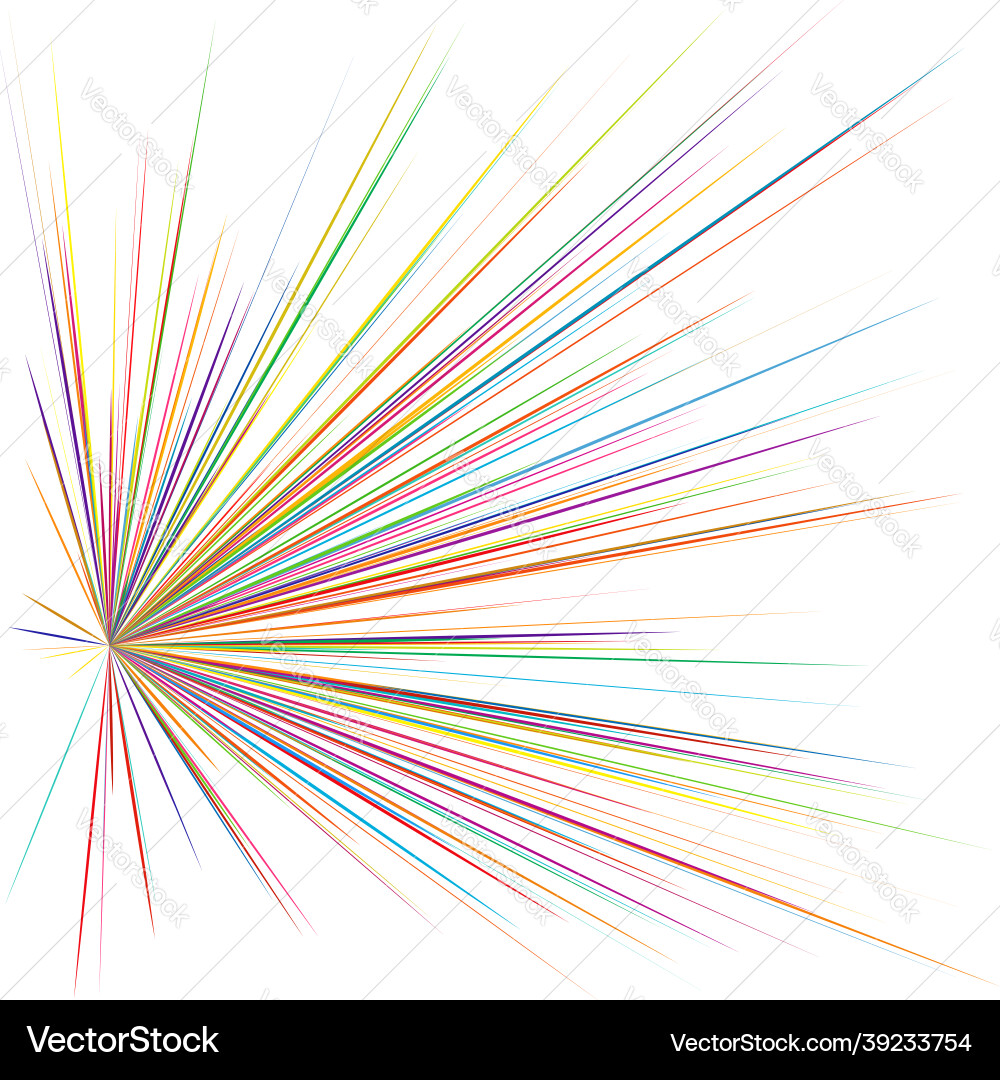 Radial radiating dynamic rays beams lines Vector Image