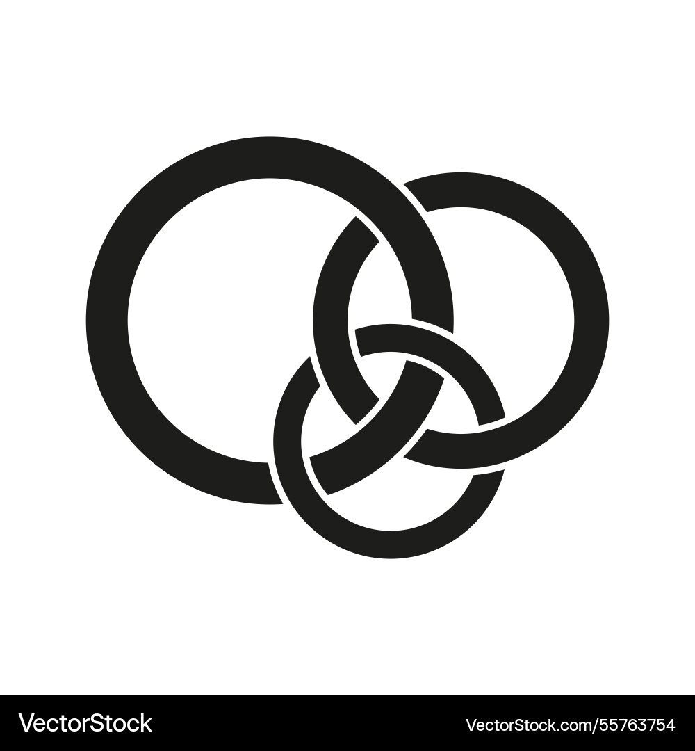 Ring icon linked chain symbol unity connection vector image
