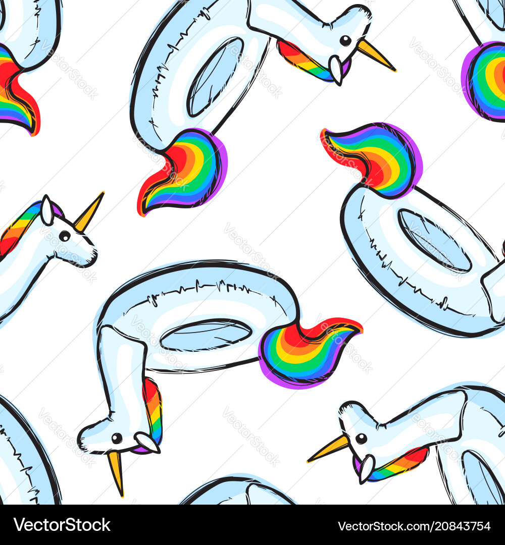 Seamless pattern with inflatable rainbow unicorn Seamless pattern with inflatable rainbow unicorn vector image