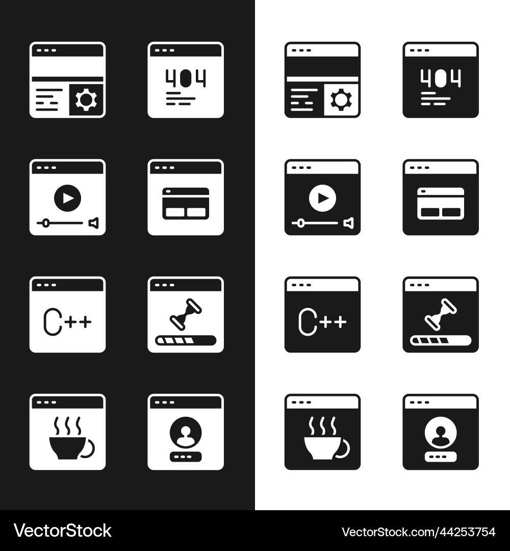 Set search engine online play video debugging Set search engine online play video debugging vector image