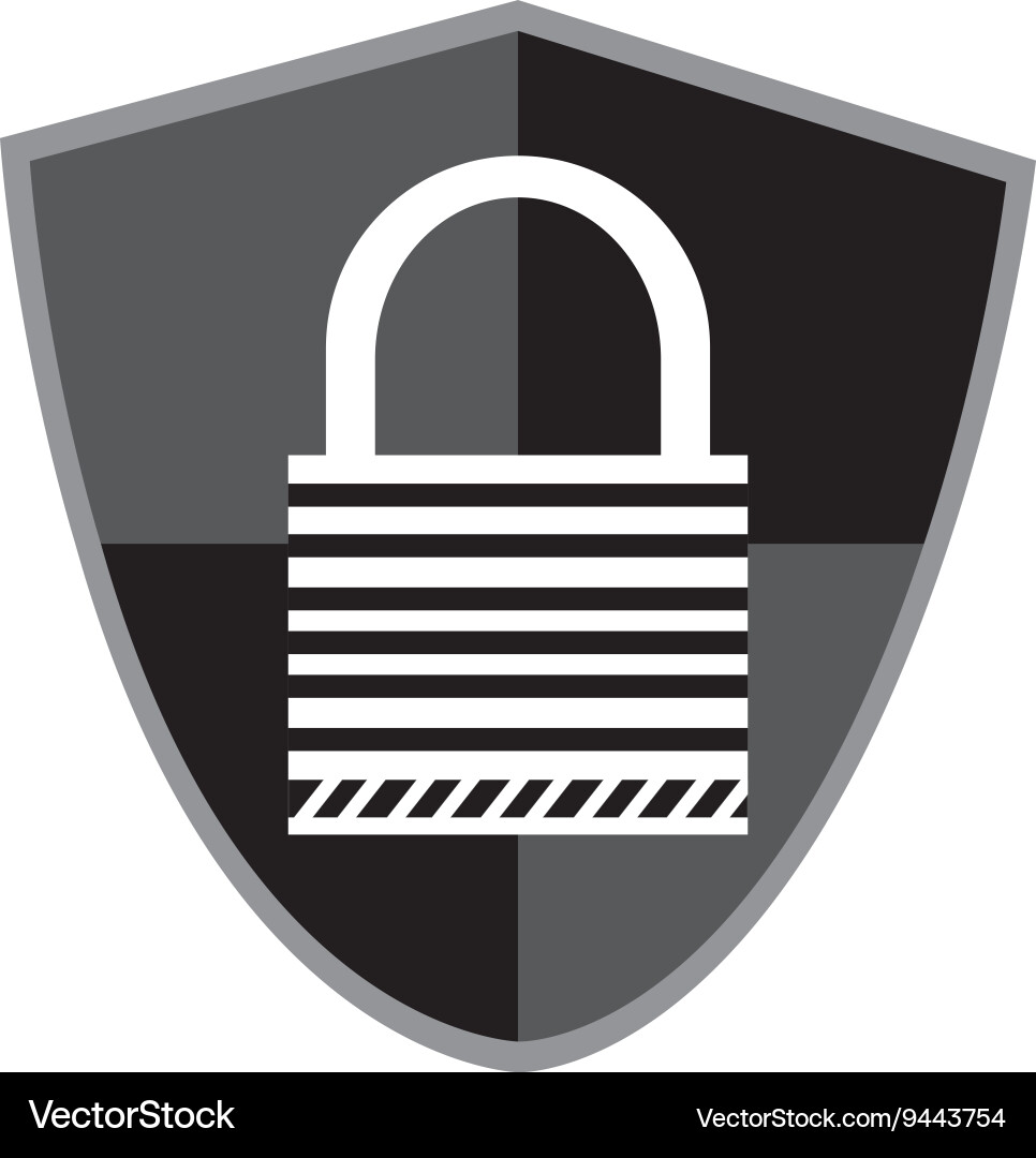Shield with Key Lock vector image