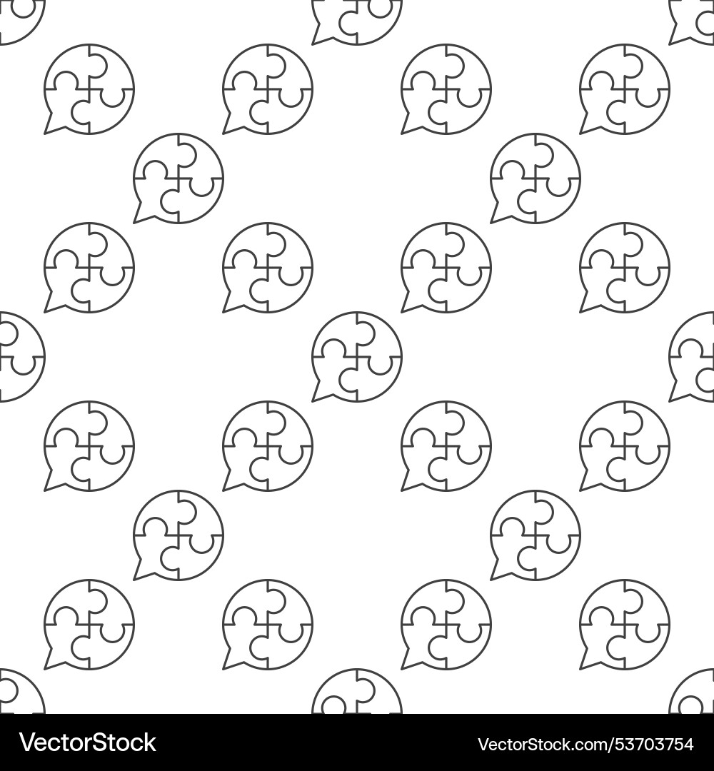Speech bubble with jigsaw puzzle linear seamless Speech bubble with jigsaw puzzle linear seamless vector image