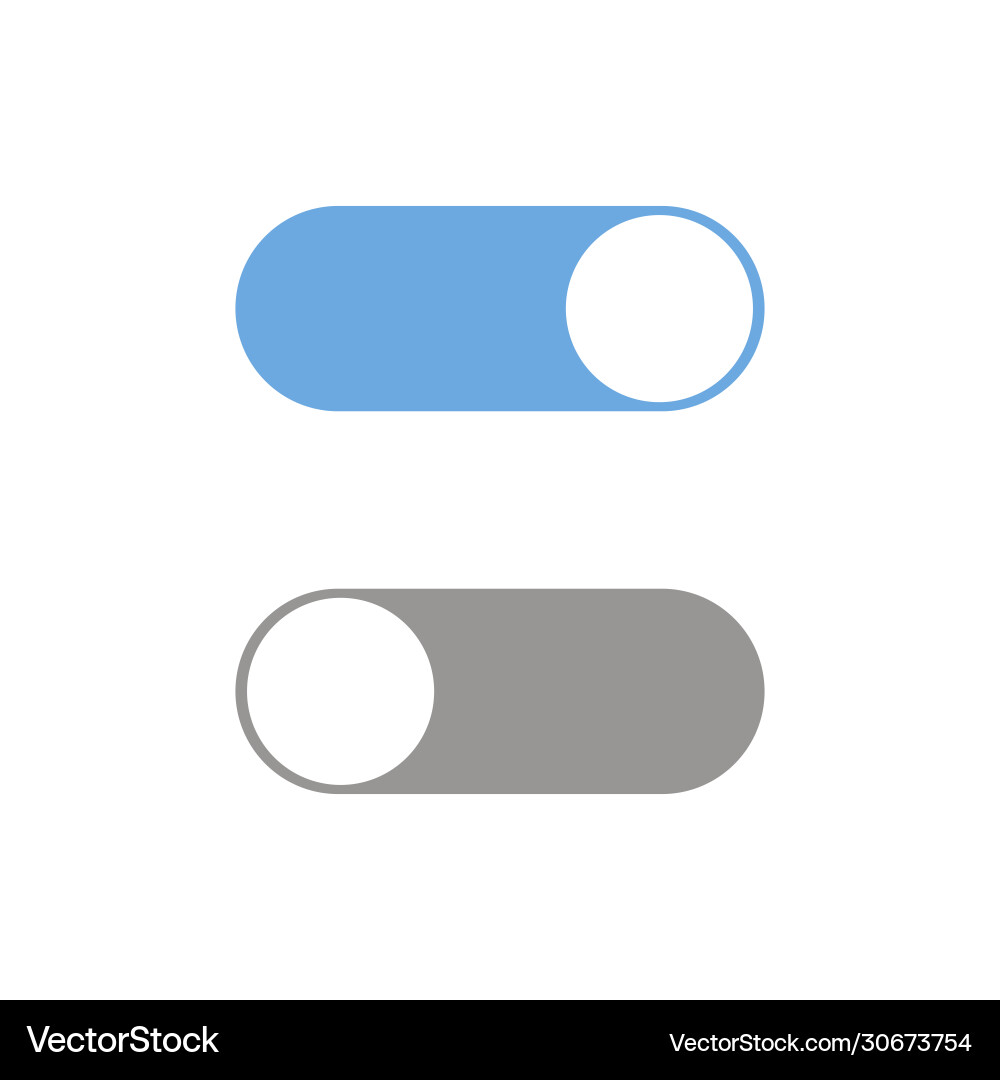Switch on or off toggle to enable disable Switch on or off toggle to enable disable vector image