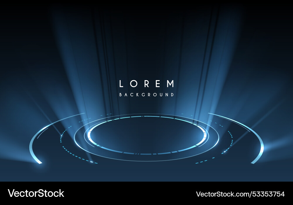 Technology circle stage with light effect Vector Image