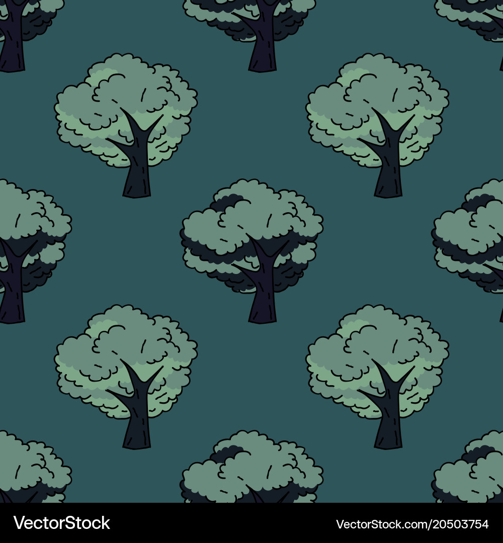 Trees seamless pattern Vector Image