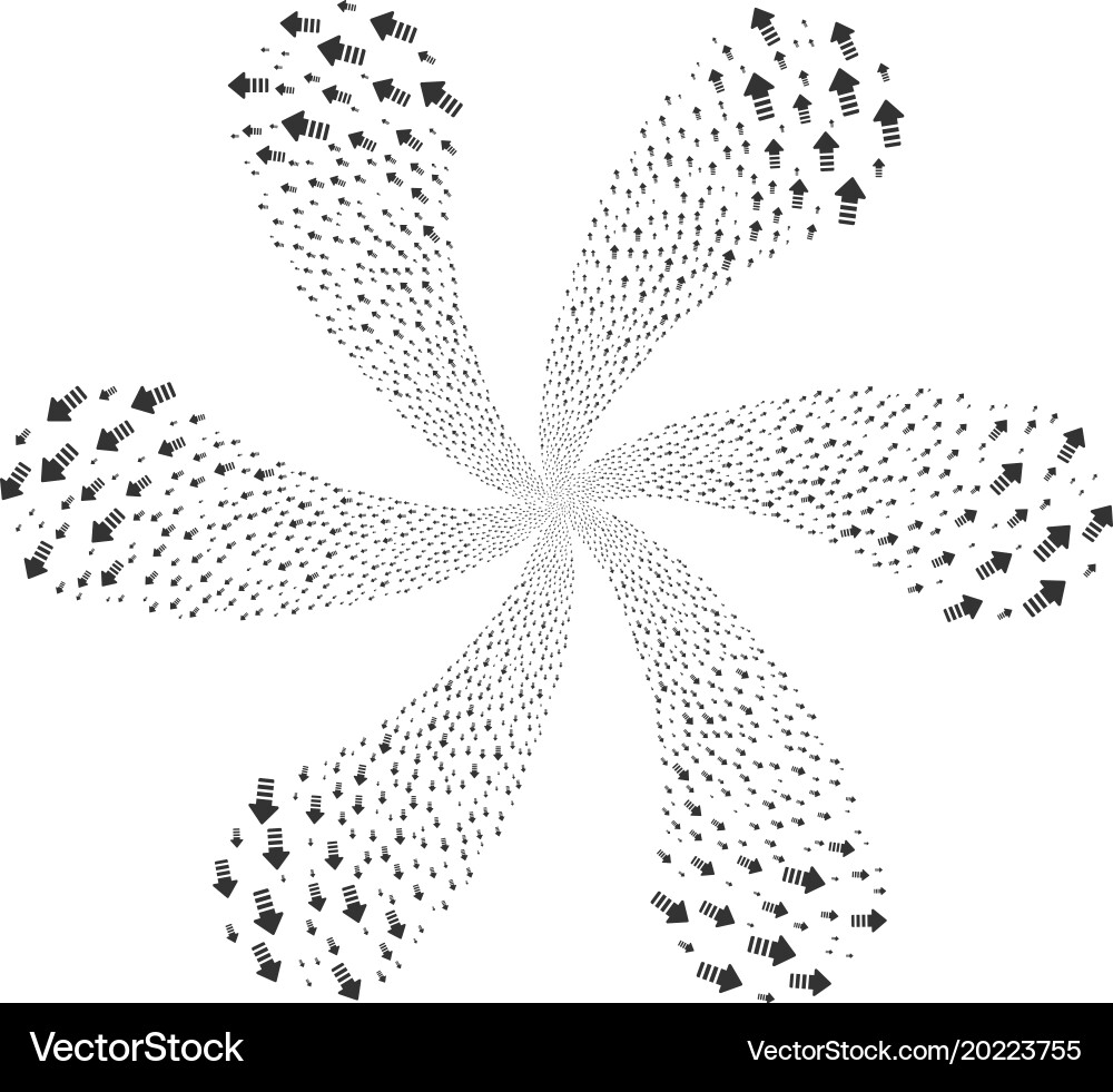 Arrow pointer centrifugal twist vector image