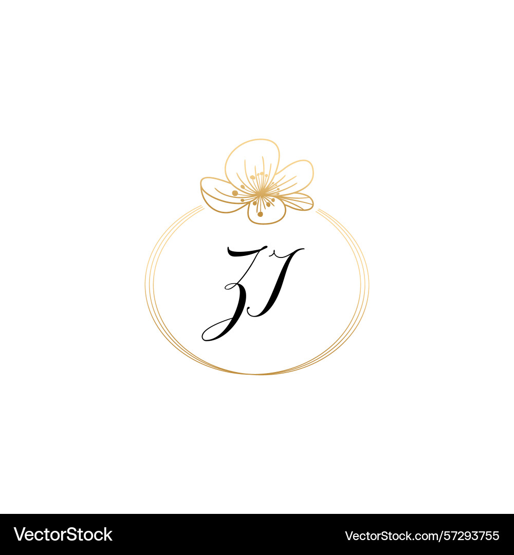 Botanical monogram logos with initial zi Vector Image