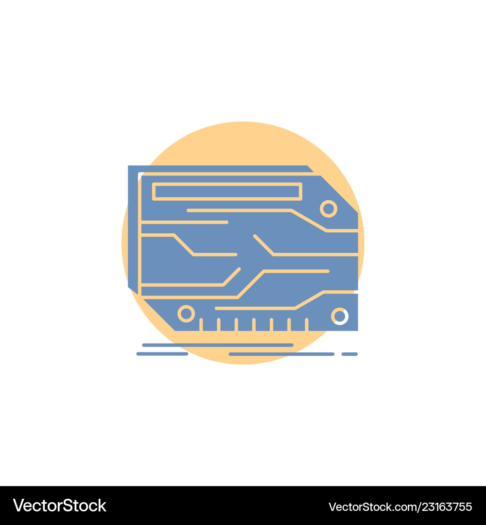 Card component custom electronic memory glyph icon Card component custom electronic memory glyph icon vector image