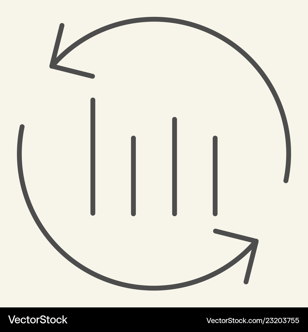 Chart with arrows thin line icon graph Chart with arrows thin line icon graph vector image