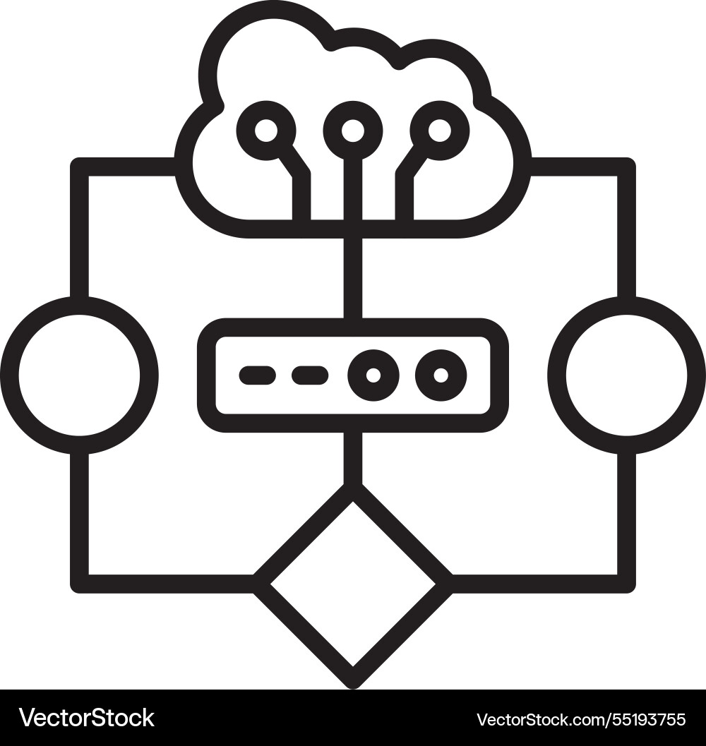 Cloud computing line icon design Vector Image