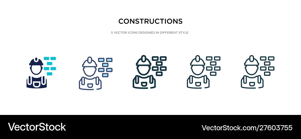 Constructions icon in different style two Constructions icon in different style two vector image