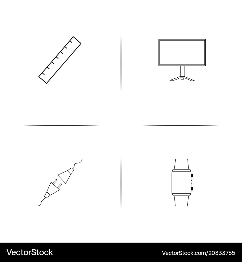 Devices simple linear icon setsimple outline icons Vector Image