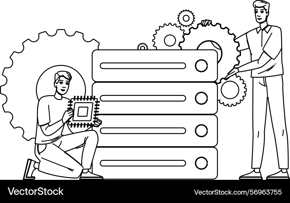 Efficiency server upgrade Efficiency server upgrade vector image