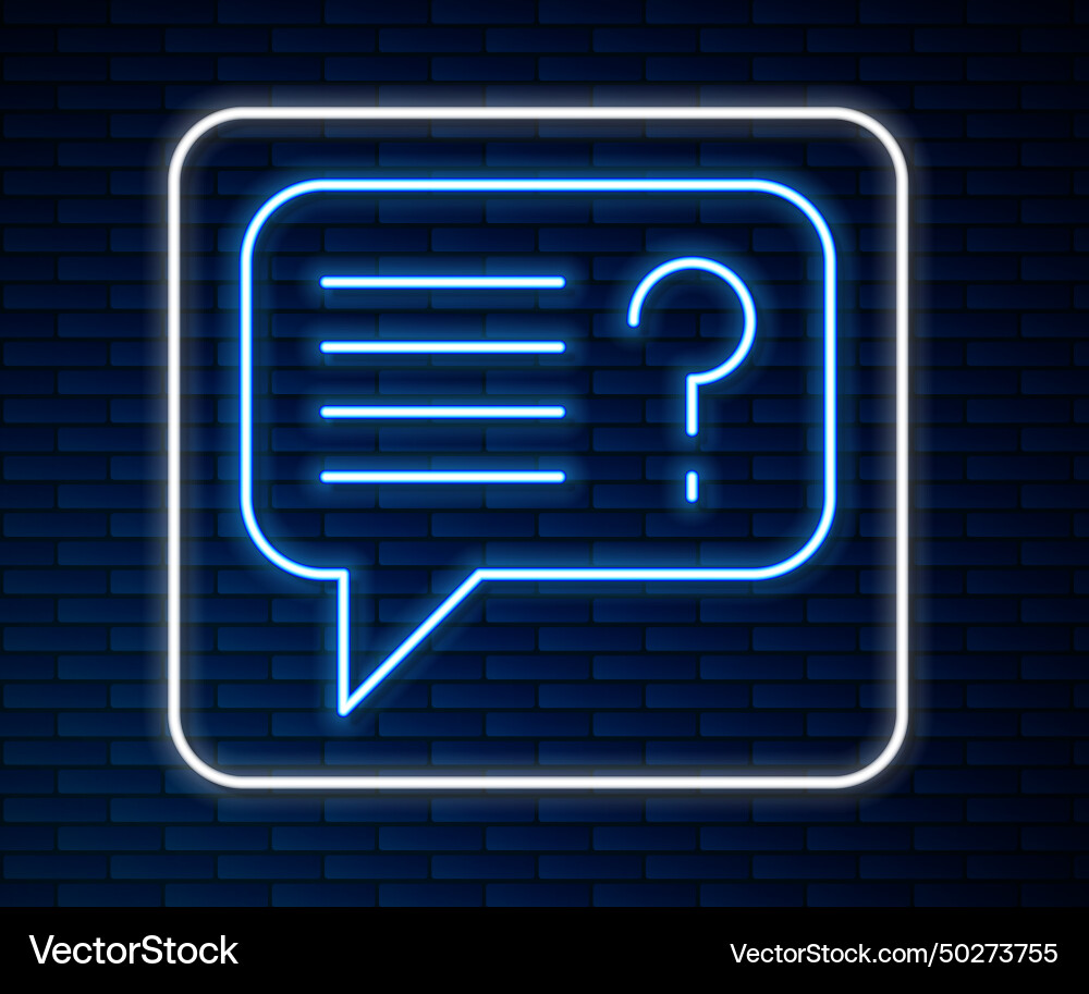 Glowing neon line unknown search icon isolated Glowing neon line unknown search icon isolated vector image