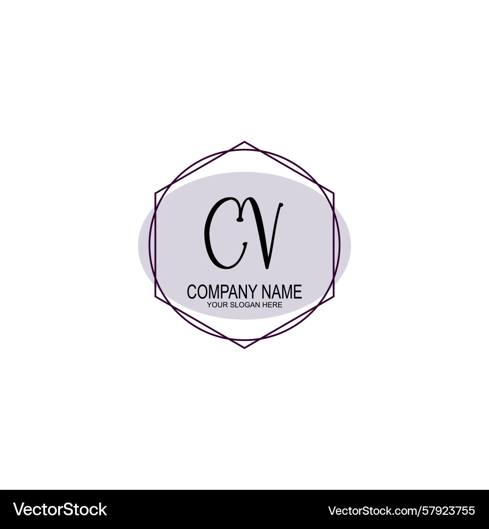 Handwriting logo concepts with initial cv Vector Image