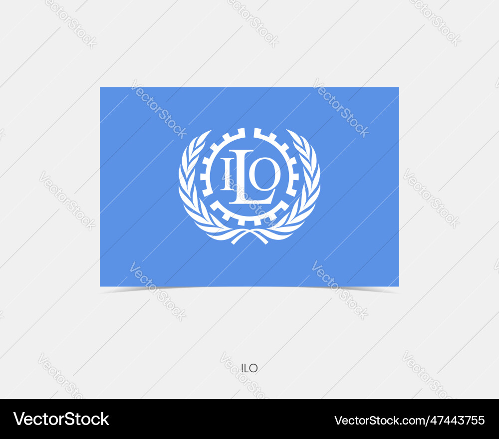 Ilo rectangle flag icon with shadow Vector Image