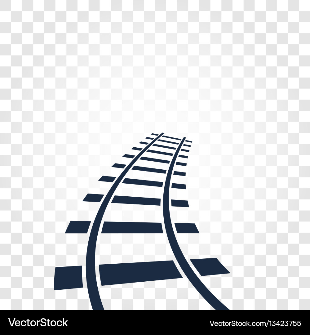 Isolated rails railway top view ladder elements vector image