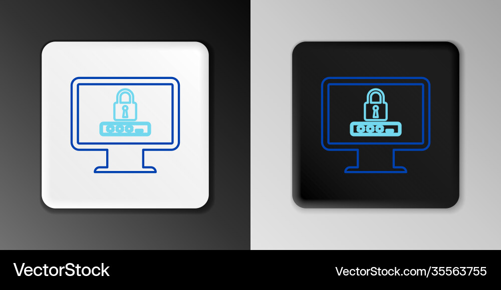 Line monitor with password notification and lock Line monitor with password notification and lock vector image