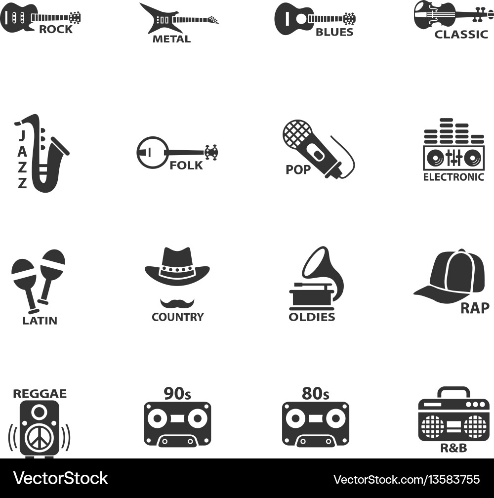 Musical Genre Icons Vector Image